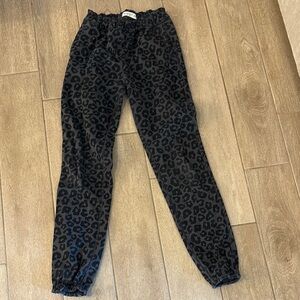 Black Leopard Print Joggers